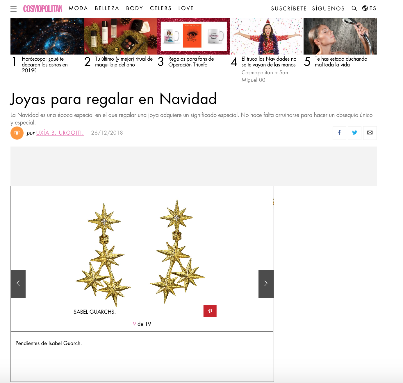 Pendientes Vents para estas Navidades.
